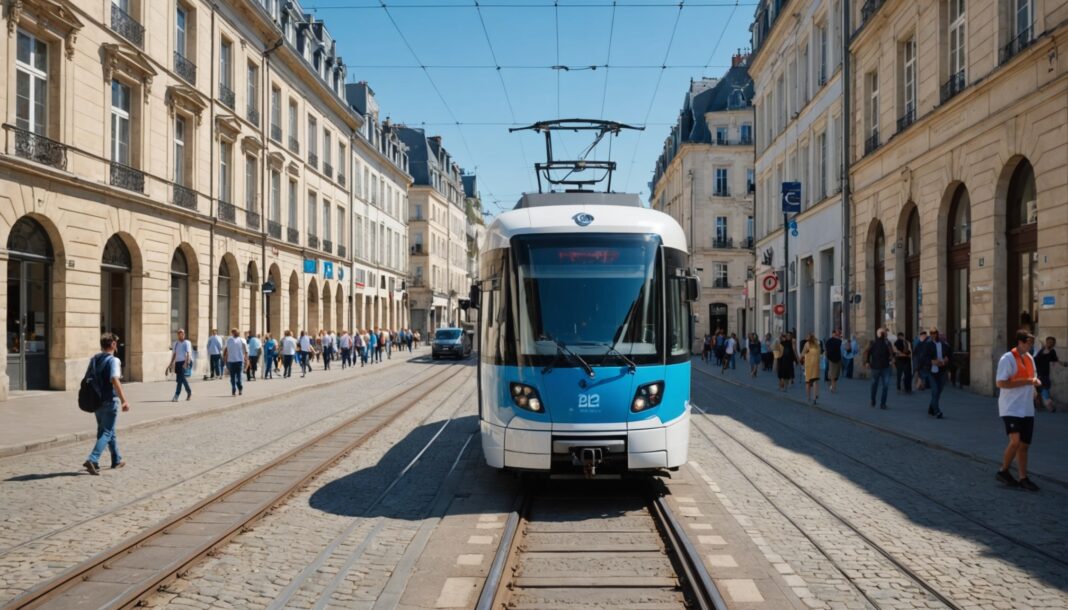 Tramway ligne 1 de Nantes sur voie rénovée, été 2026