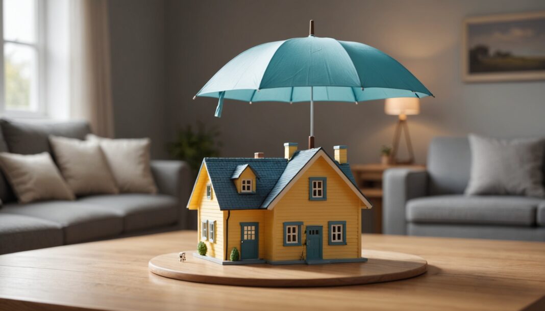 Illustration d'assurance habitation, protection du logement